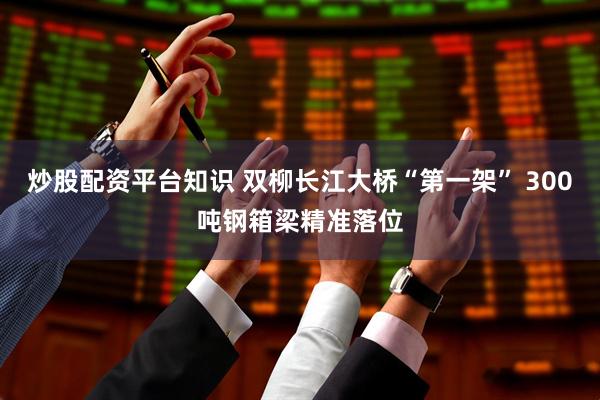 炒股配资平台知识 双柳长江大桥“第一架” 300吨钢箱梁精准落位