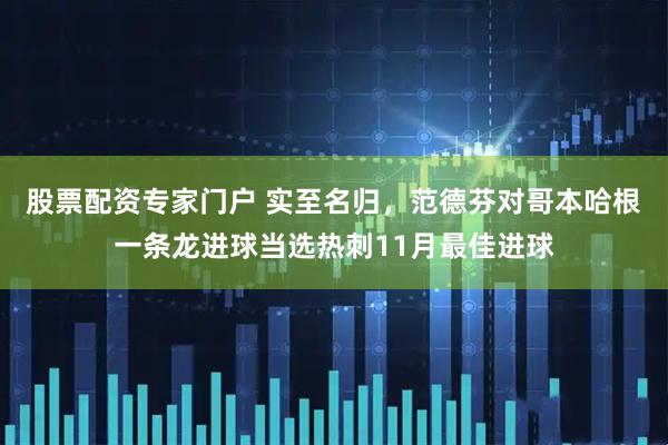 股票配资专家门户 实至名归，范德芬对哥本哈根一条龙进球当选热刺11月最佳进球